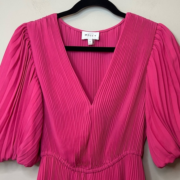 Milly Pink Pleated Dress Size 4 - Picture 5 of 9